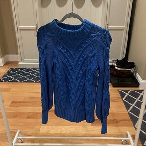 LOFT Royal Blue Cable Knit Women's Sweater